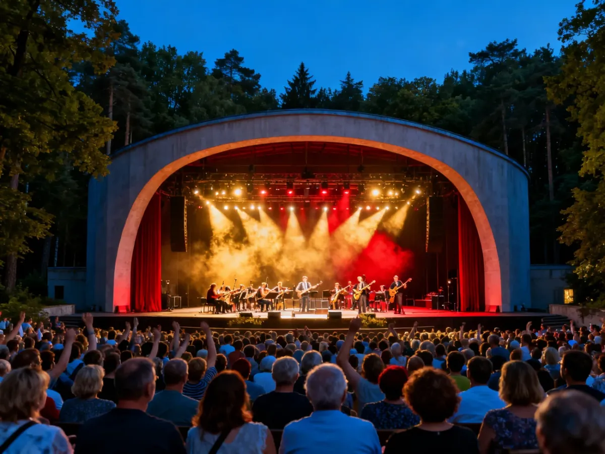 Koncertowa scena Opery Leśnej w Sopocie podczas festiwalu muzycznego