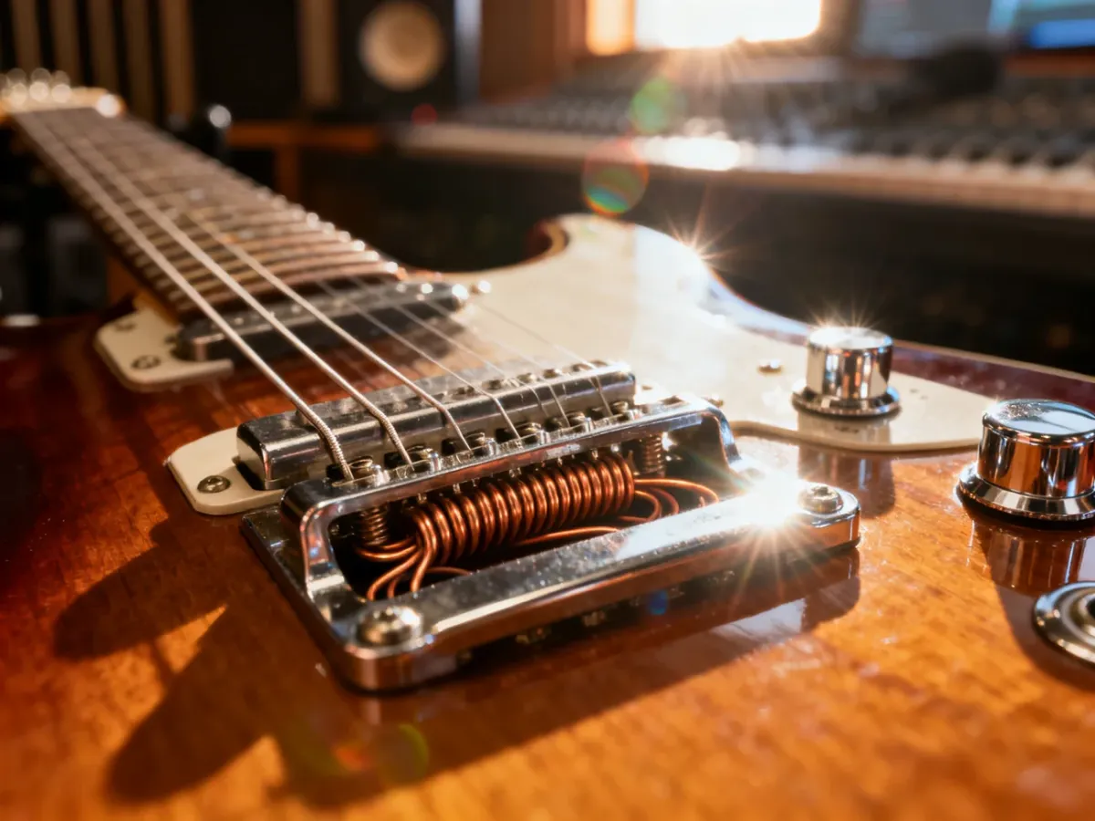 Czemu gitara elektryczna przestaje buczeć po dotknięciu strun?